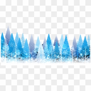 #trees #winter #forest #snow #ftestickers - Christmas Elements Blue Png, Transparent Png