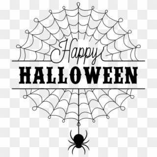 Spiderweb Happy Halloween Stamp - Spider Web, HD Png Download
