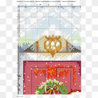 Welcome Santa Stocking-03 Santa Cross Stitch, Cross - Lattice-framed Hinged Door, HD Png Download