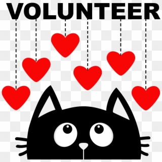 Cute Black Cat Cartoon , Png Download - Happy Valentine's Day Cat, Transparent Png