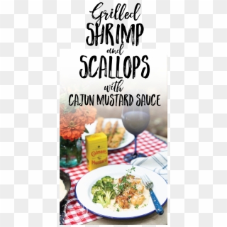 Keto Grilled Shrimp And Scallops With Cajun Mustard - Creamed Spinach, HD Png Download