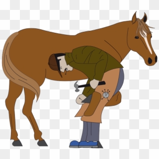 Blackmith Shoeing Horse - Shoeing A Horse Clipart, HD Png Download