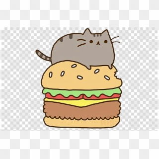 Pusheen Burger Clipart Hamburger Cheeseburger Cat - Pusheen On A Burger, HD Png Download