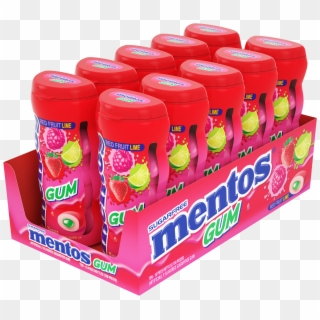 Mentos Pure Fresh Gum Cinnamon 15 Piece Pocket Bottle - Strawberry, HD Png Download