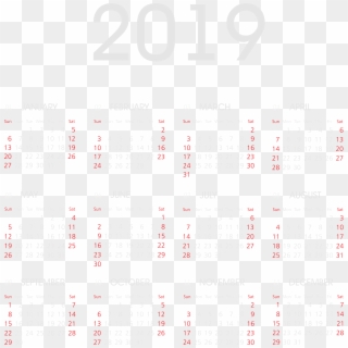 2019 White Calendar Png Transparent Image, Png Download