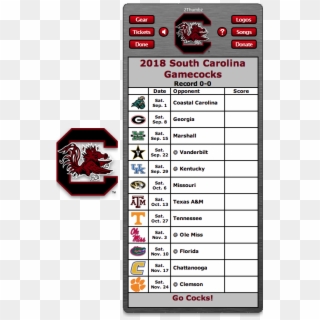 Get Your 2018 South Carolina Gamecocks Football Schedule - Penn State Football Schedule 2015, HD Png Download