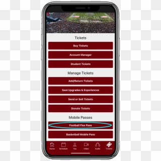 In The South Carolina Gamecocks App, Tap Tickets In - Iphone, HD Png Download