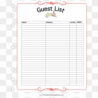 Large Size Of Free Wedding Guest List Spreadsheet Templates - Wedding Guest List, HD Png Download