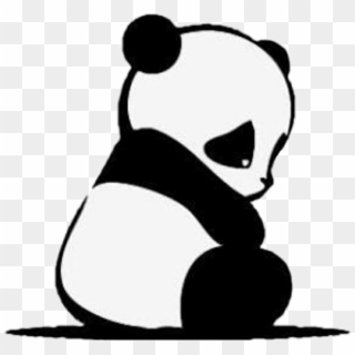 #panda #tumblr #cute #fofo - Silhouette Of A Panda, HD Png Download
