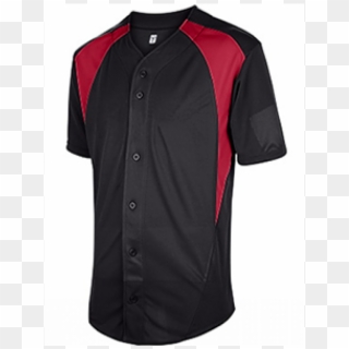 Black Scarlet Cutoff Full Button Baseball Jersey - Sports Jersey, HD Png Download