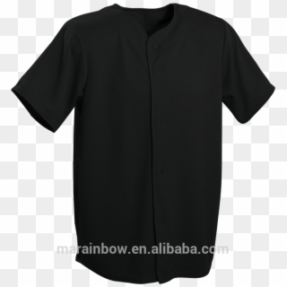 All Black Plain Baseball Jersey Wholesale Custom Baseball - T Shirt Png Hd, Transparent Png