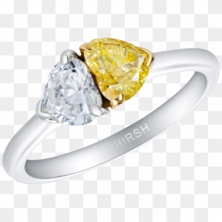 Duet Yellow And White Heart Shape Diamond Ring - Engagement Ring, HD Png Download