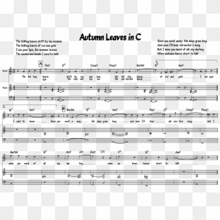 Autumn Leaves In C Sheet Music 1 Of 1 Pages - Man Of Steel Main Theme Piano Sheet Music, HD Png Download