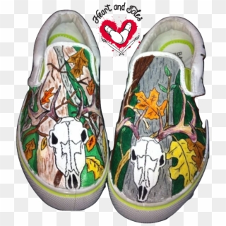 Deer Hand Painted Shoes - Sneakers, HD Png Download