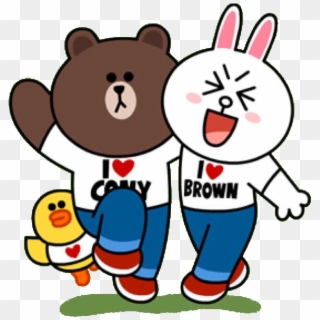 Cony & Brown Couple Tee - Line Friends Brown Cony, HD Png Download