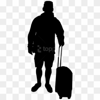 Free Png People With Luggage Silhouette Png Images - People With Luggage Transparent, Png Download