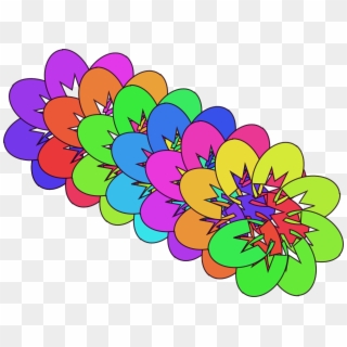 Abstract Flowers Rainbow Spiral Png Image - Gambar Bunga Pelangi, Transparent Png