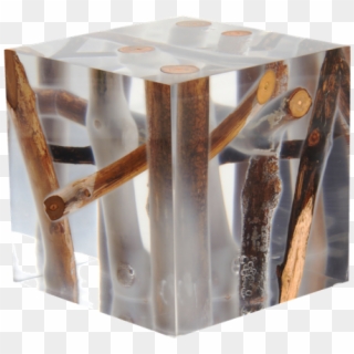 Kisimi Frosted Driftwood Cube, By Bleu Nature - Resin Wood End Table, HD Png Download