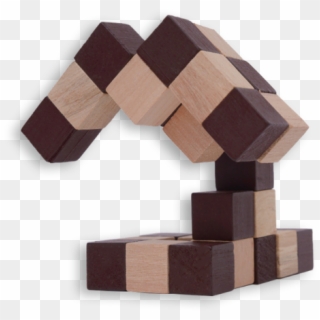 Wooden Snake Cube Puzzle - Plywood, HD Png Download
