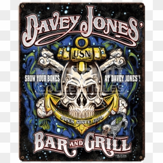 Usn Davey Jones Bar & Grill Vintage Steel Sign - Emblem, HD Png Download