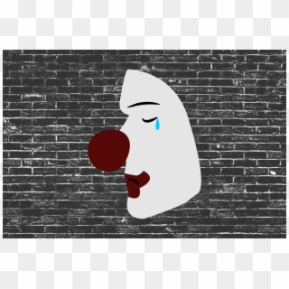 Bob Burnham Als Trauriger Clown Vor Einer Grauen Mauer - Brickwork, HD Png Download