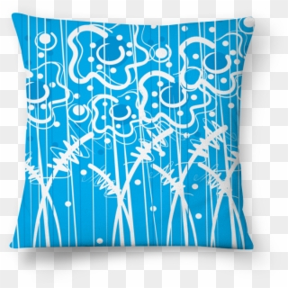 Almofada Flores Em Fundo Azul De Mauricio Brandino - Cushion, HD Png Download