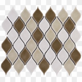 Tear Drop Pattern White And Brown Ceramic Mesh Mounted - Tile, HD Png Download