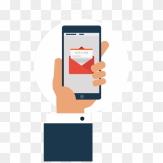 How To Send Sms From Gmail Or Any Other Mailbox - Mão Com Celular Desenho, HD Png Download