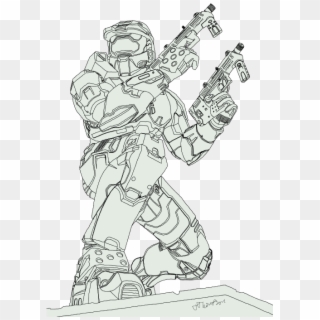 Master Chief Sketch - Halo 2 Master Chief Drawing, HD Png Download
