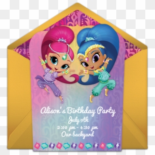 Shimmer And Shine Diecut Online Invitation - Shimmer And Shine, HD Png Download