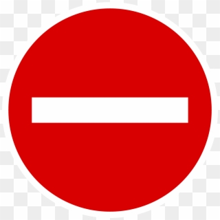 Sign Stop Png - Red Sign With White Line Through, Transparent Png