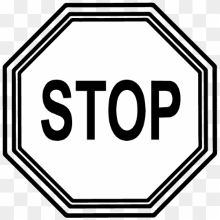 Stop Sign Clip Art Png - Stop Clip Art Black And White, Transparent Png