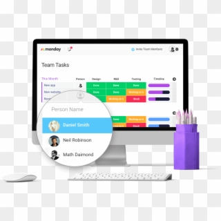 Board With Pencils - Monday Project Management App, HD Png Download