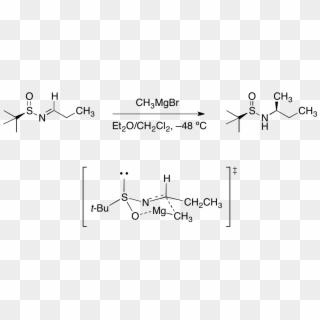 Sulfinyl Aldimine Grignard Addition - Grignard Reactions And An Imine, HD Png Download