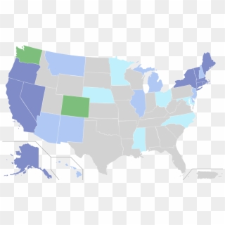 Map Of Us State Cannabis Laws - Most Christian States, HD Png Download