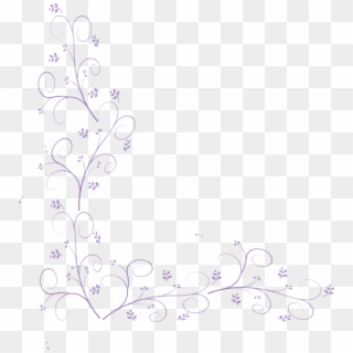 Original Png Clip Art File Purple Floral Corner Embellishment - Floral Corner White Png, Transparent Png