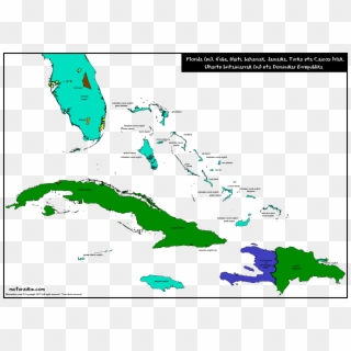 Caribbean Map Black White, HD Png Download