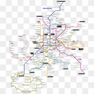 Madrid Metro Map - Metro Madrid, HD Png Download