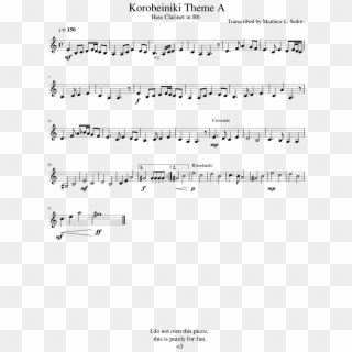 Korobeiniki Theme A Tetris - Sheet Music, HD Png Download