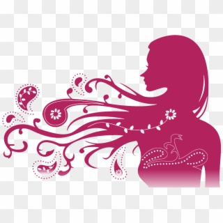 Mujer Rosas Png - Pink Lady Silhouette Png, Transparent Png