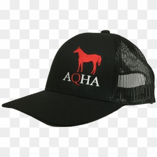 Black Mesh Cap Red Horse , Png Download - Baseball Cap, Transparent Png