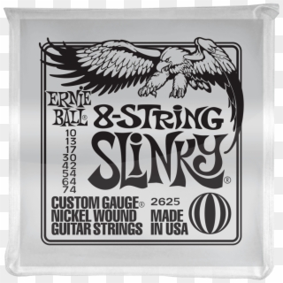 Ernie Ball Slinky 8-string Nickel Wound Electric Guitar - Ernie Ball 8 String Slinky, HD Png Download