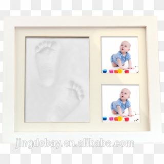 Baby Hand Print Handprint Footprint Photo Frame Baby - Picture Frame, HD Png Download