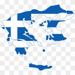 Flag-map Of Greater Greece - Greece Flag And Map, HD Png Download