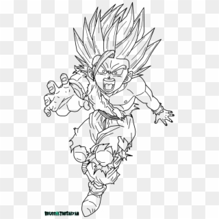 Teen Lineart By - Super Saiyan 2 Gohan Youth Drawing, HD Png Download