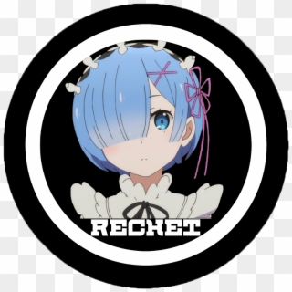 #rechet #girl #black #white #logo #re Zero #blue - Cartoon, HD Png Download