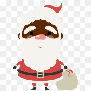 This Is A Sticker Of A Black Santa - Black Santa Animated Png, Transparent Png