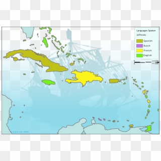 02, 11 August 2010 - Language Map Of The Caribbean, HD Png Download