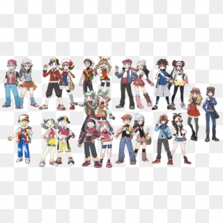 The Playable Characters In The Main Pokemon Series - Pokemon Sun And Moon All Trainers, HD Png Download