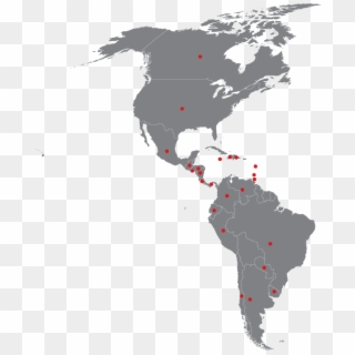 The Americas And The Caribbean - Black Map North America, HD Png Download
